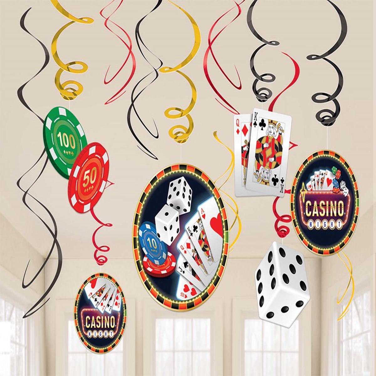 Casino Value Pack Foil Swirl Decoration 12ct