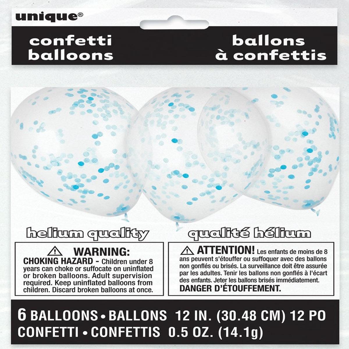 Confetti Balloon 12in 6ct – Powder Blue DISCONTINUED