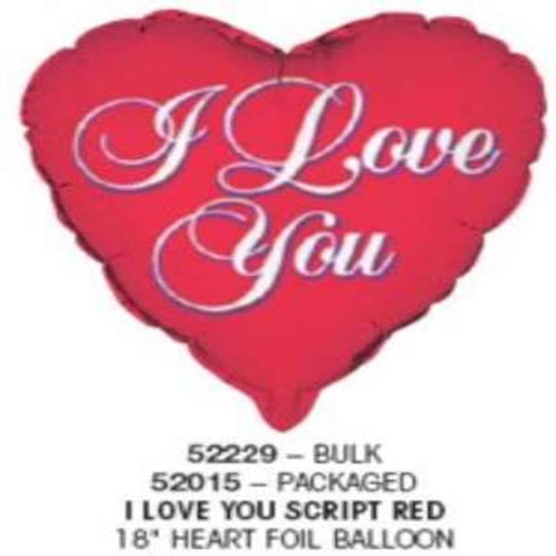 Foil Balloon 18in – Heart Ily Script