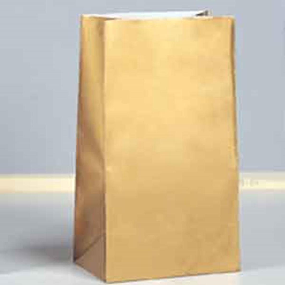 Gold Paper Party Bag 10ct