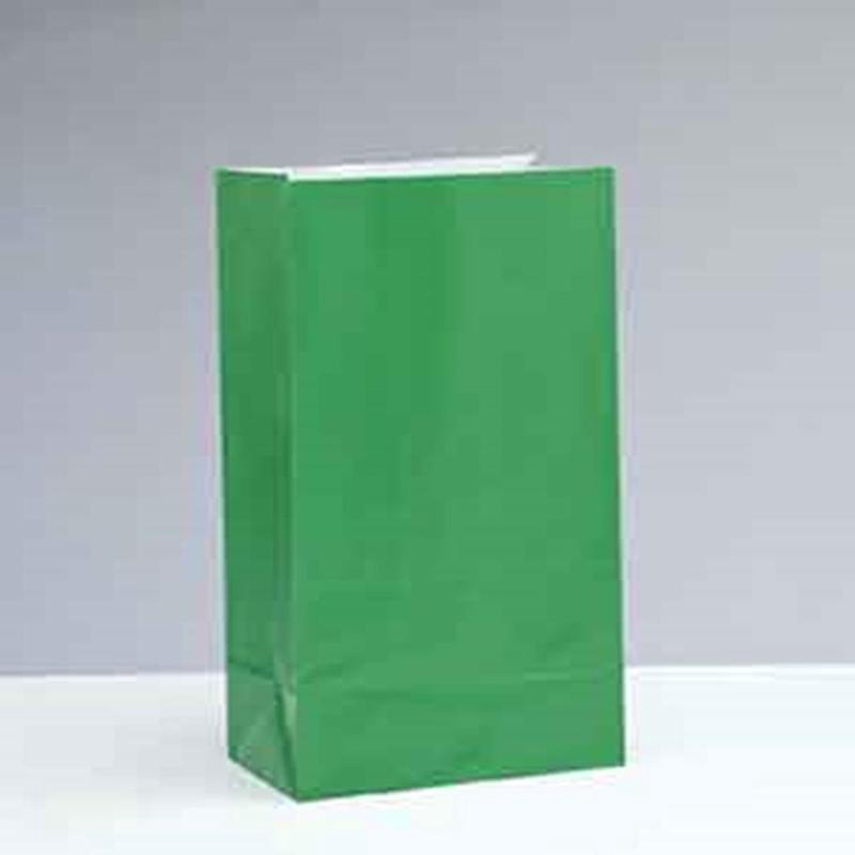 Green Paper Party Bags 12ct