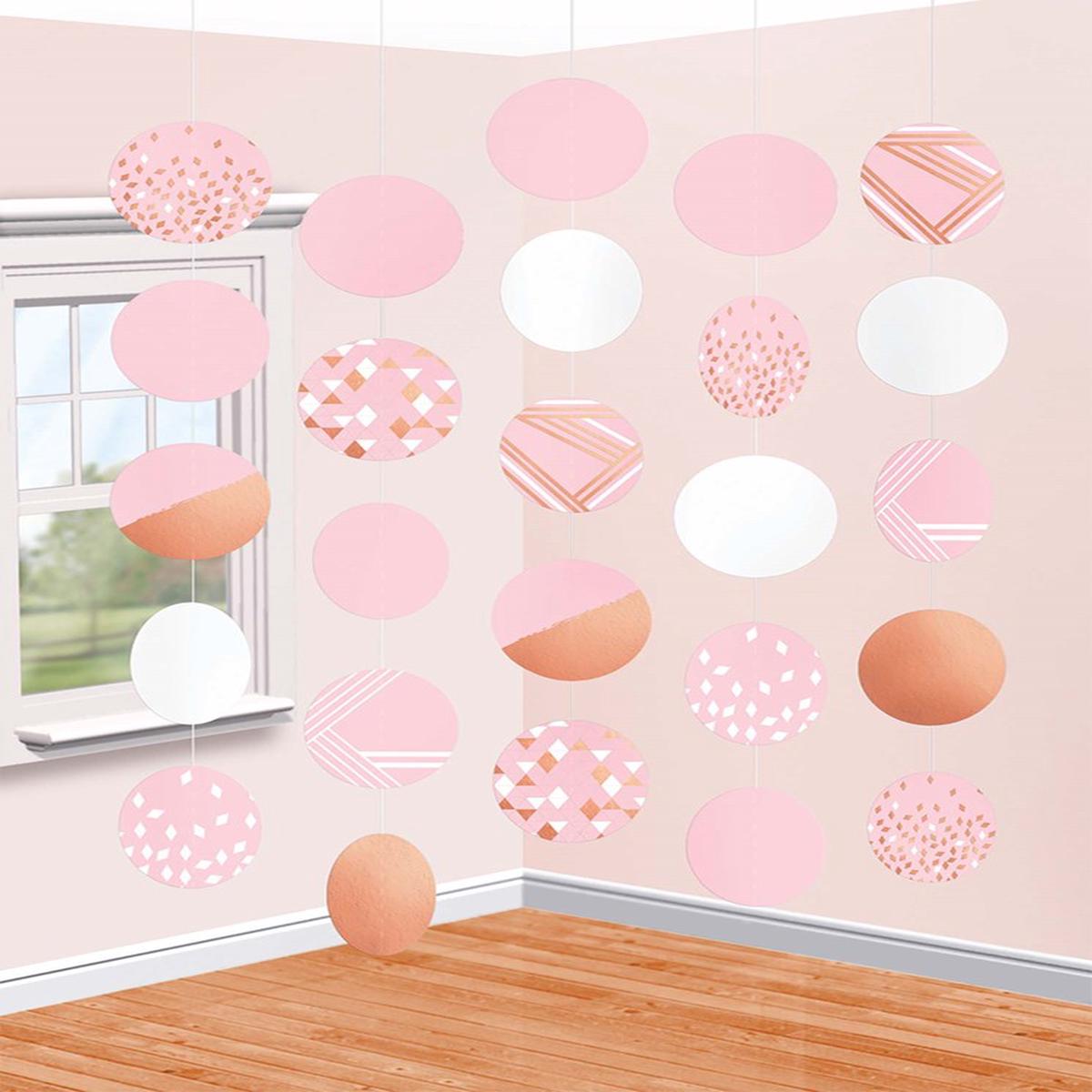 Hanging Circle Decorations Rose Gold Blush 5ct