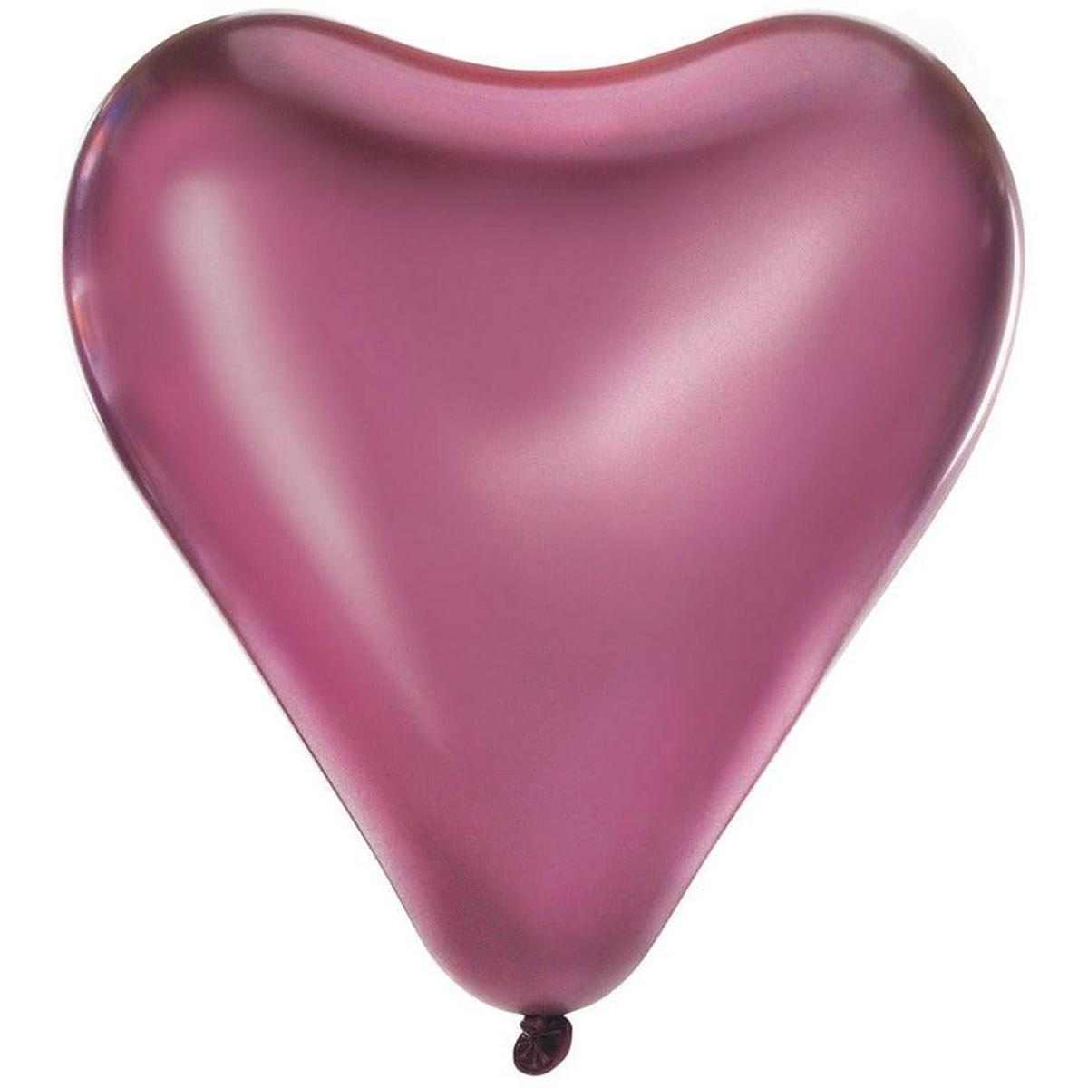Heart Shaped Satin Luxe Latex Balloon Flamingo 12 inch 6ct