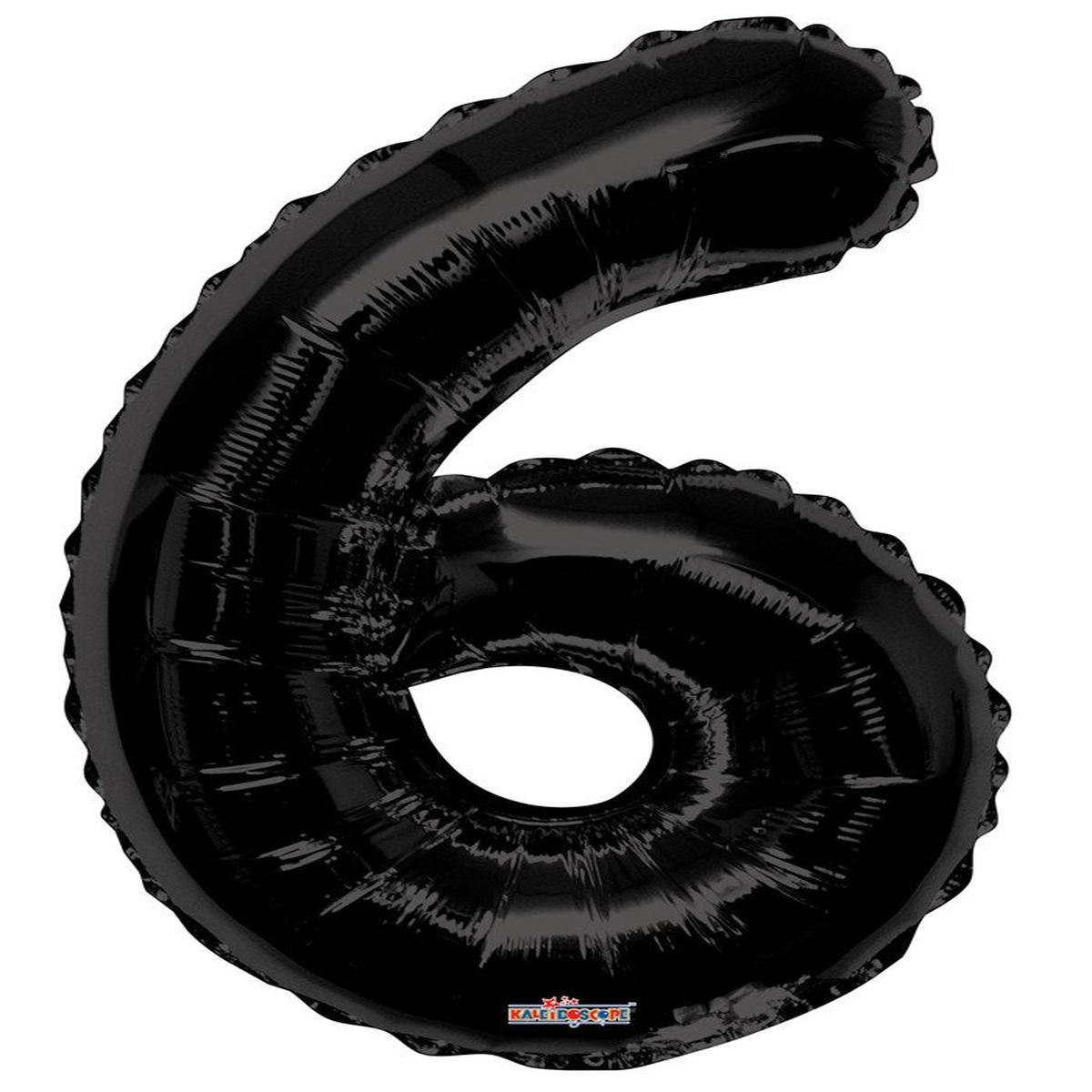 Jumbo Foil Number Balloon 34in Black – 6
