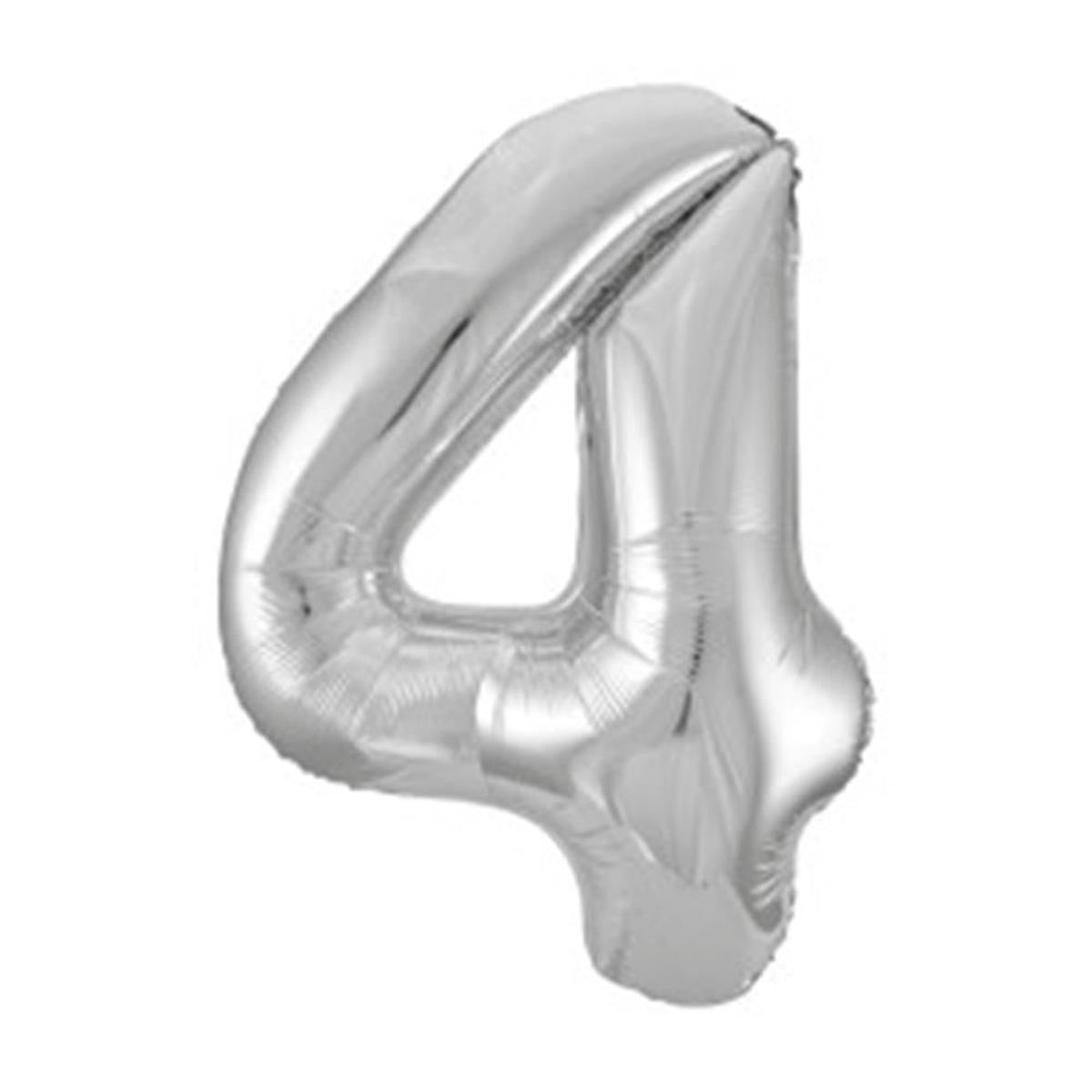 Jumbo Foil Number Balloon 34in Silver-4