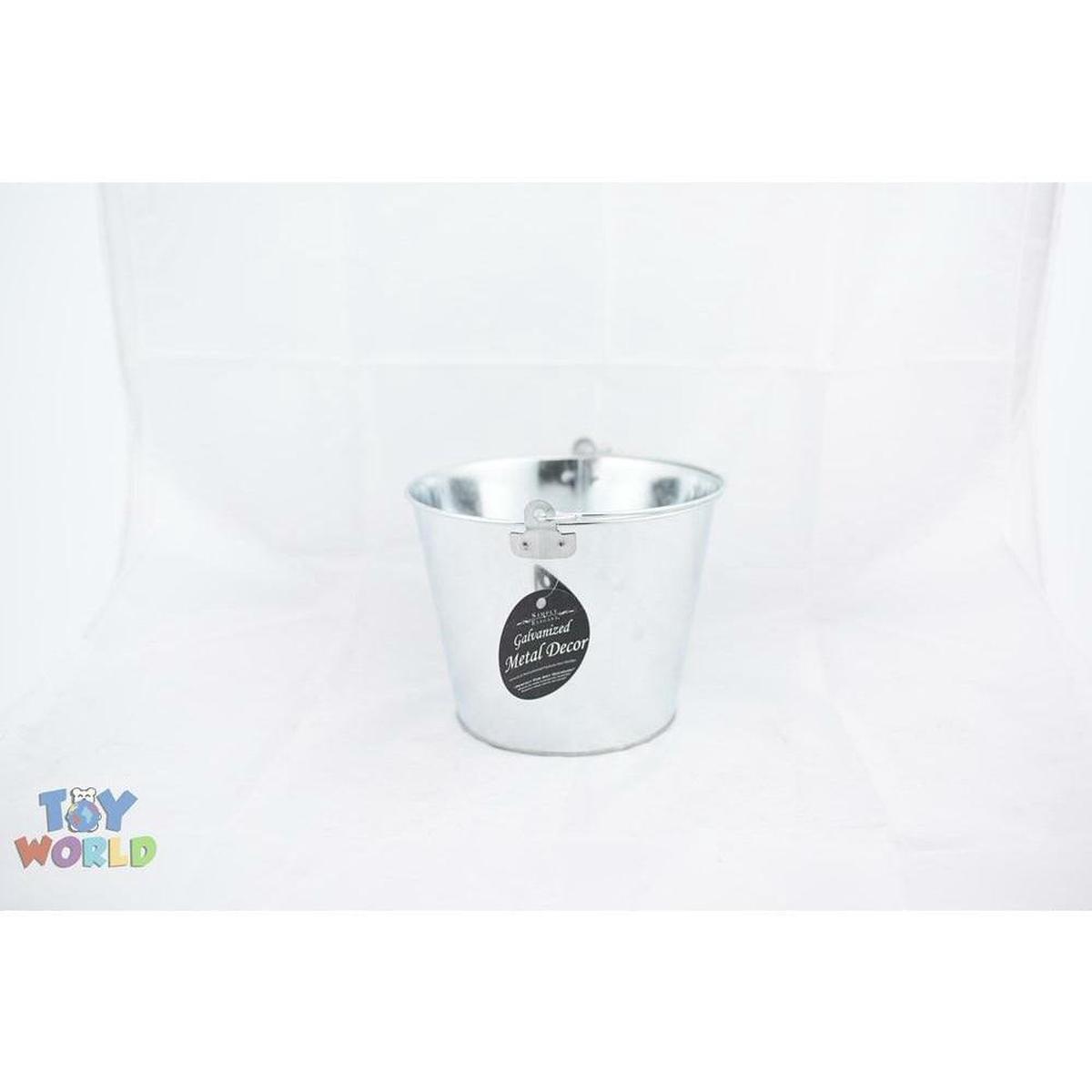 Metal Pail Bucket Silver