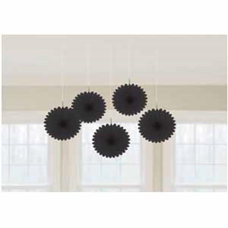 Mini Hanging Fan Deco Black 5ct