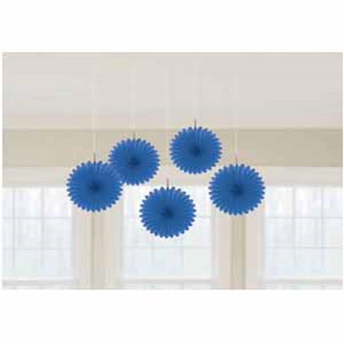 Mini Hanging Fan Deco Royal Blue 5ct