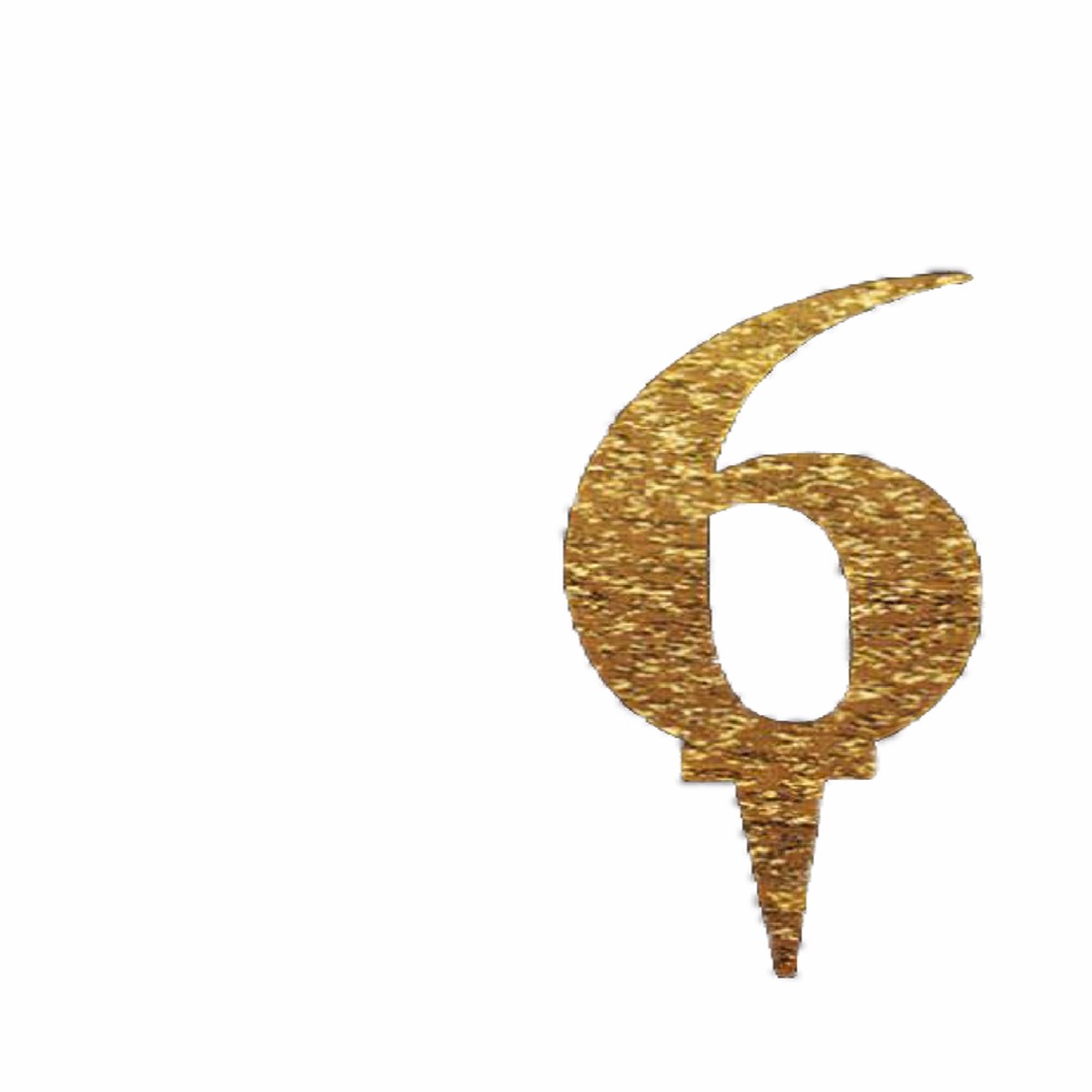 Mirror Acrylic Cake Topper no6 Gold