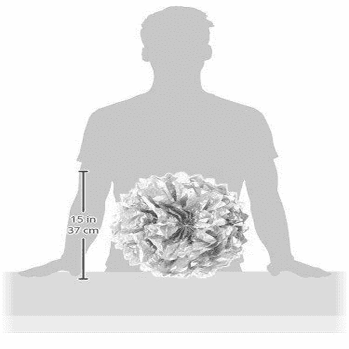 Paper Fluffy Decorations Silver 3ct