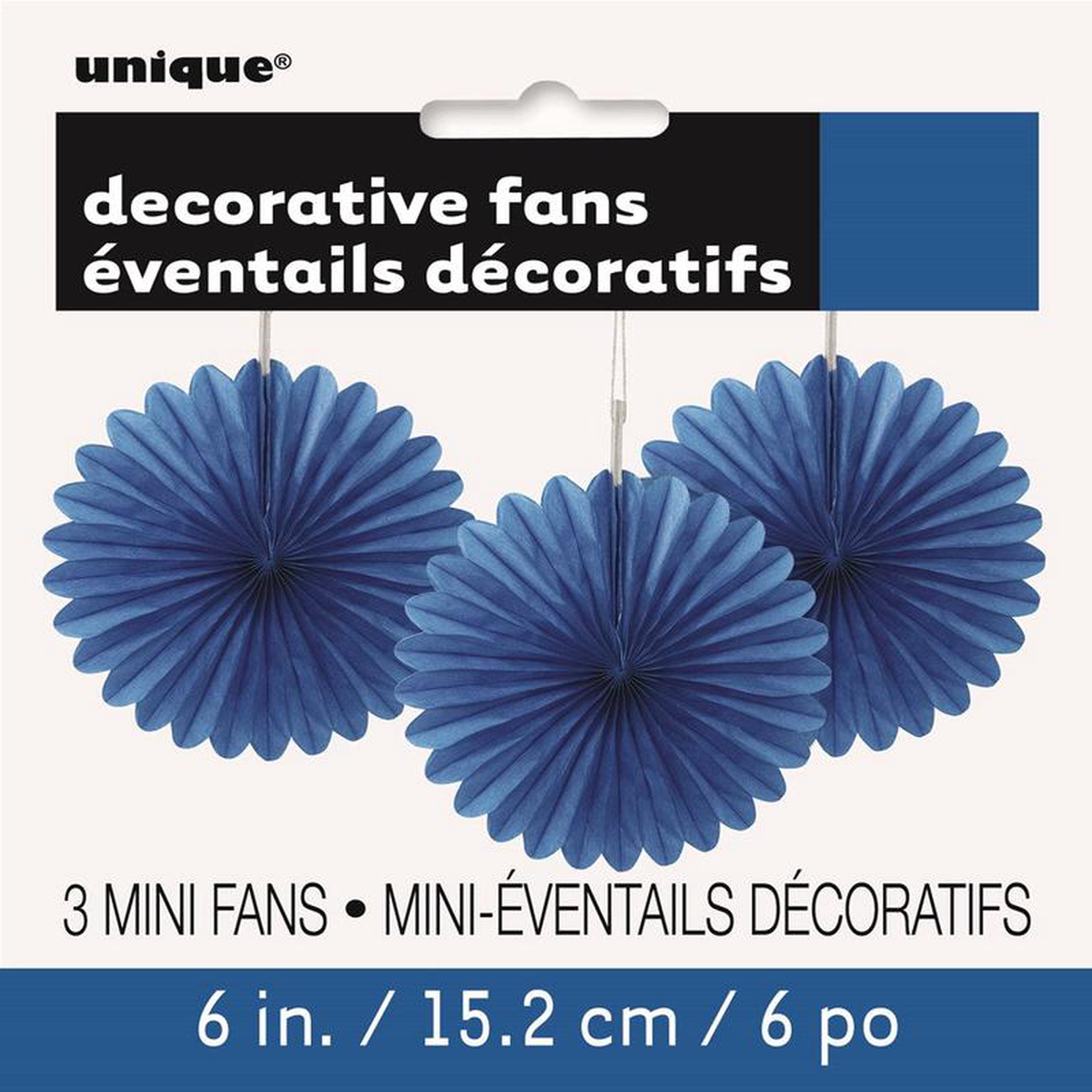 Royal Blue Solid 68243 Tissue Paper Fans 3ct