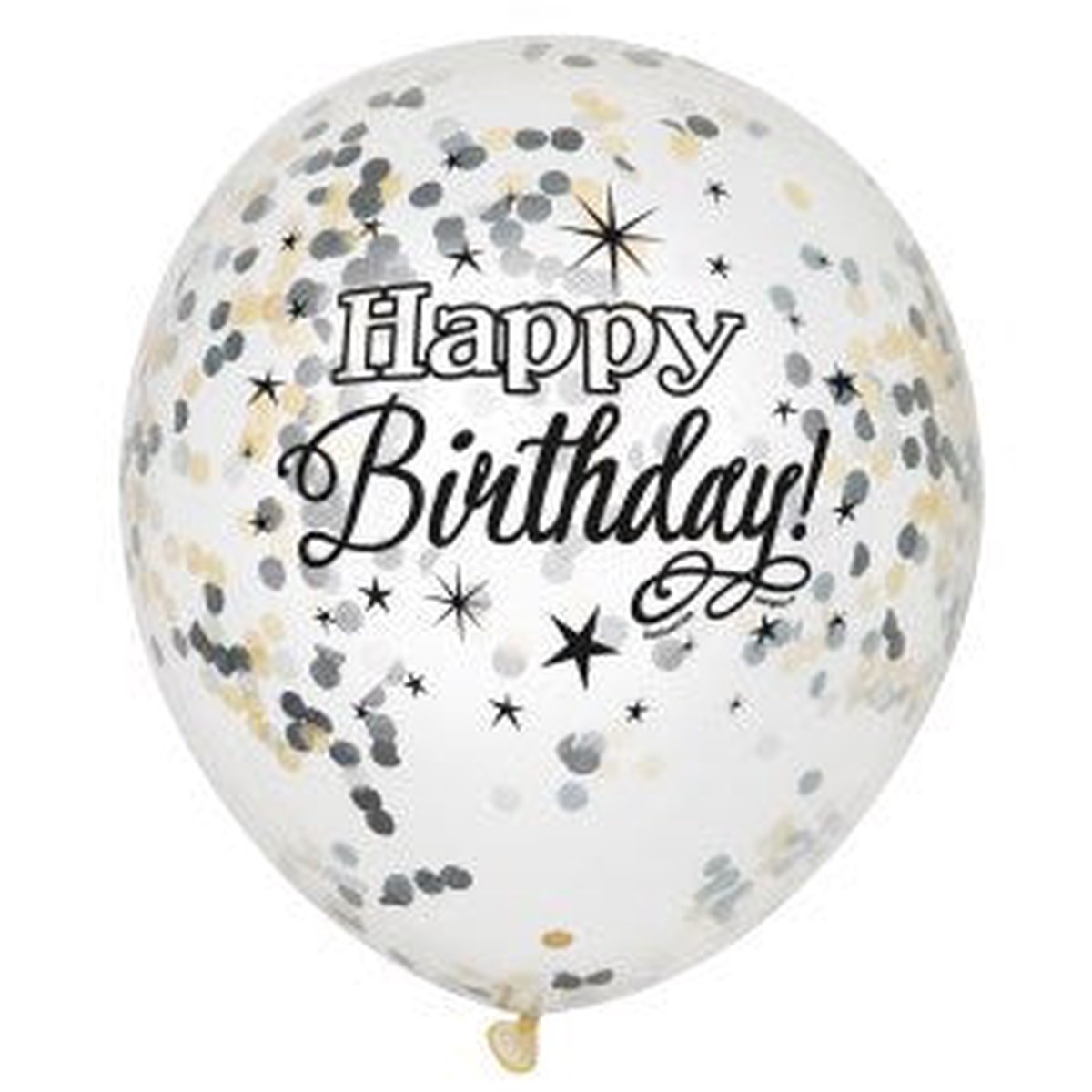 Balloon Happy Birthday Bk – Clear 6ct