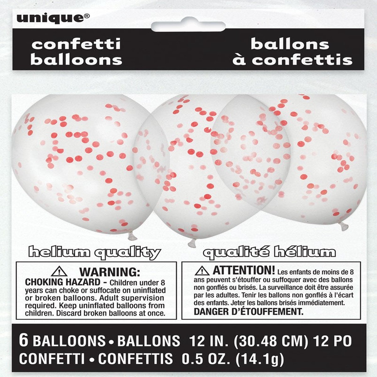 Confetti Balloon 12in 6ct – Red