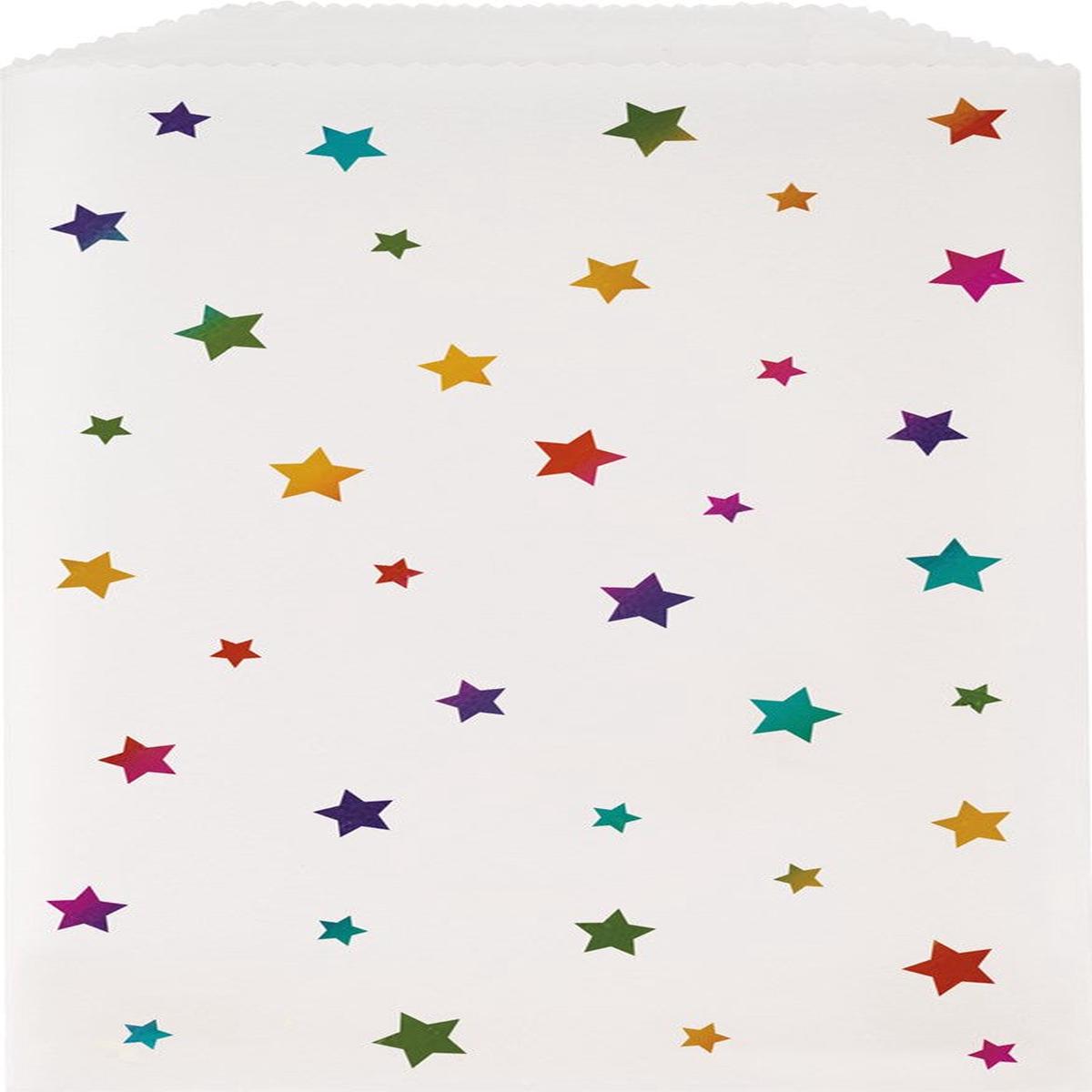 Foil Rainbow Stars Glassine Treat Bag 4ct
