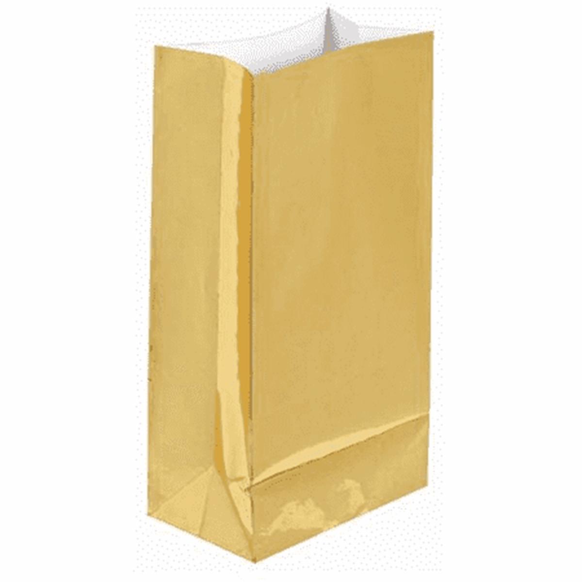 Gold Foil Large Paper Bag 12ct
