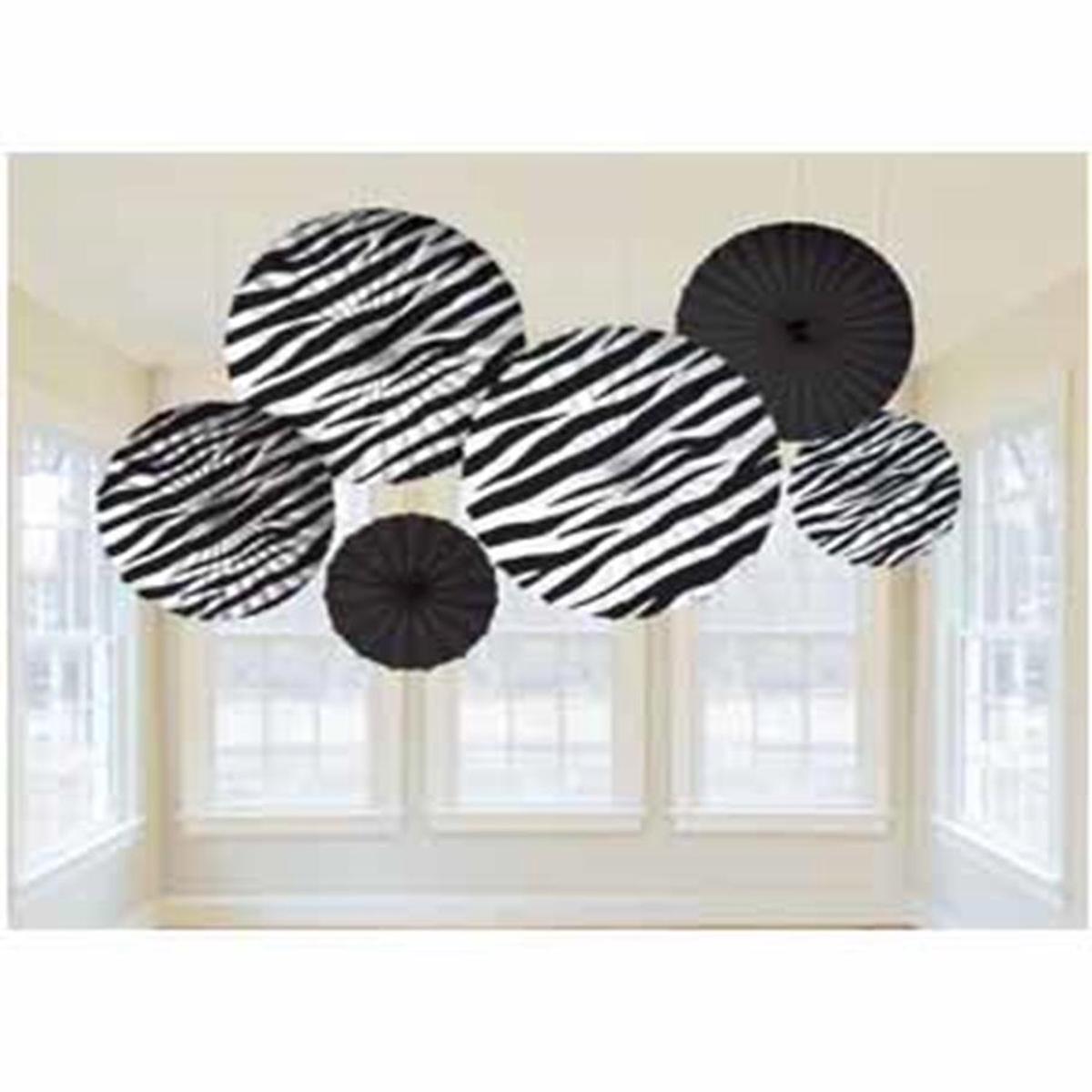 Hanging Fan Deco Zebra 6ct