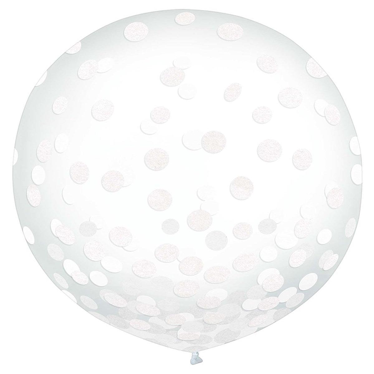 Latex Balloon with White Tissue Confetti 24 inch 2ct