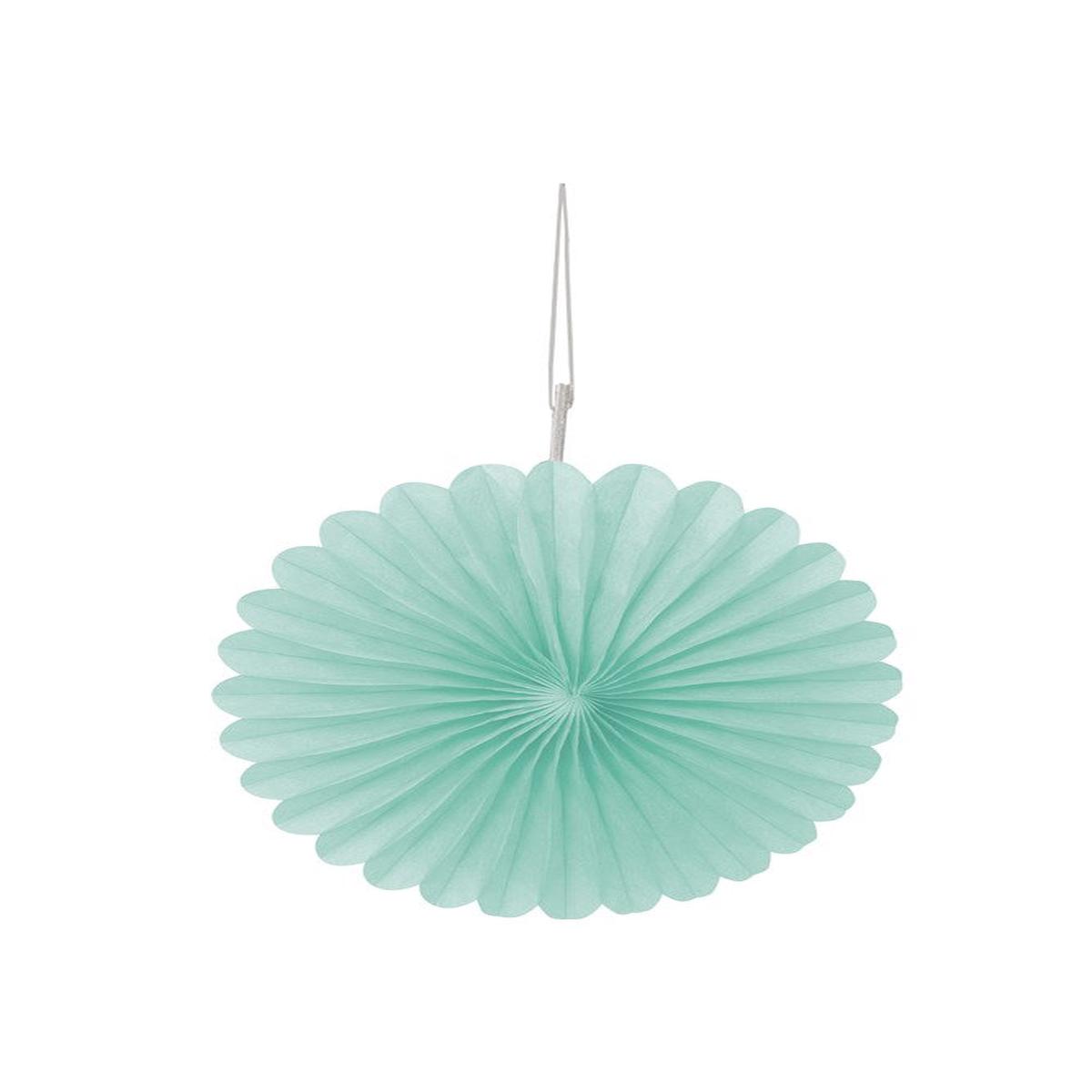 Mint Solid 6″ Tissue Paper Fans, 3ct
