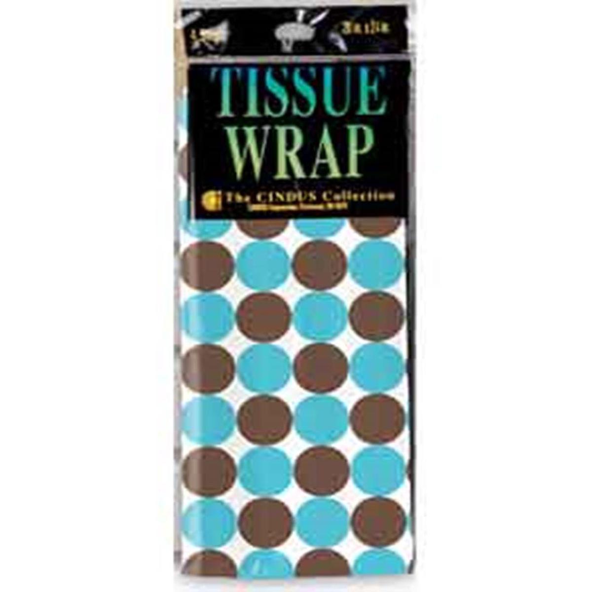 Tissue Printed 4ct 20×20 Brown Blue Dot