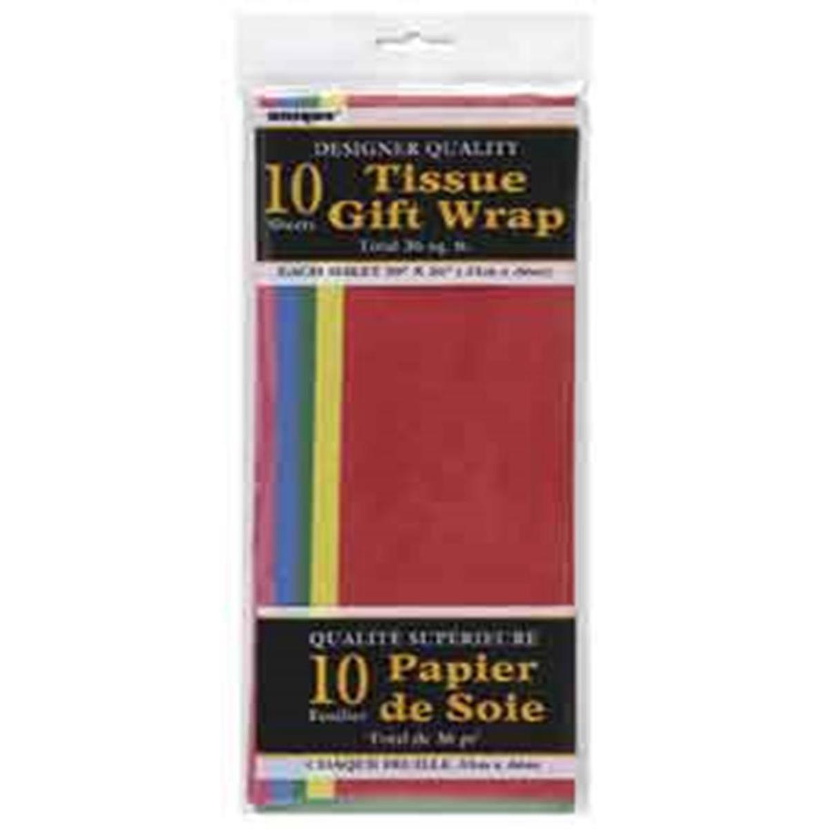 Tissue Sheet Primary Assorted 10ct