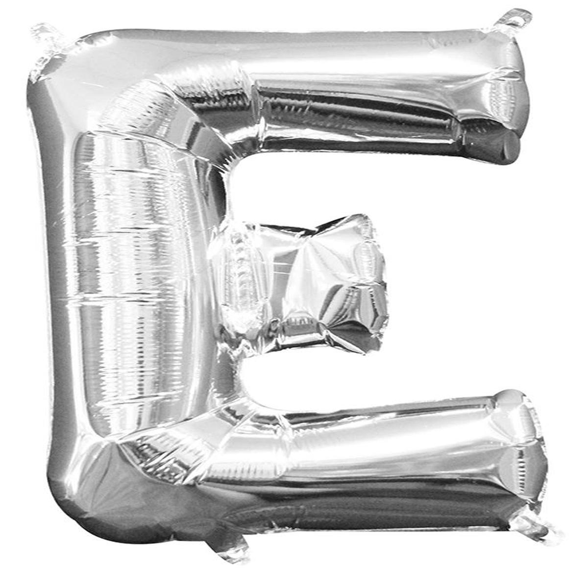 Balloon Air Filled Letter E Silver 16 inch 1ct