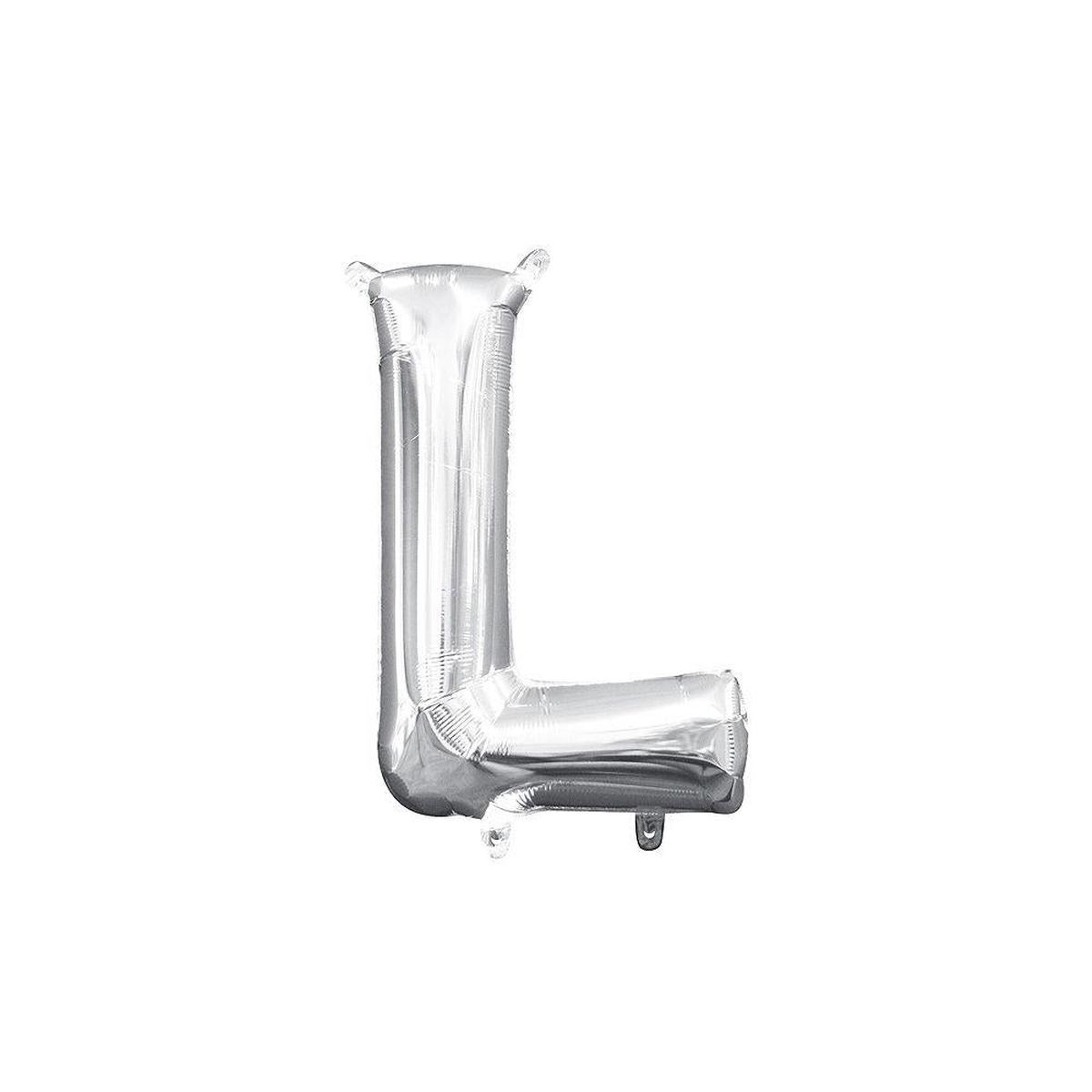 Balloon Air Filled Letter L Silver 16 inch 1ct