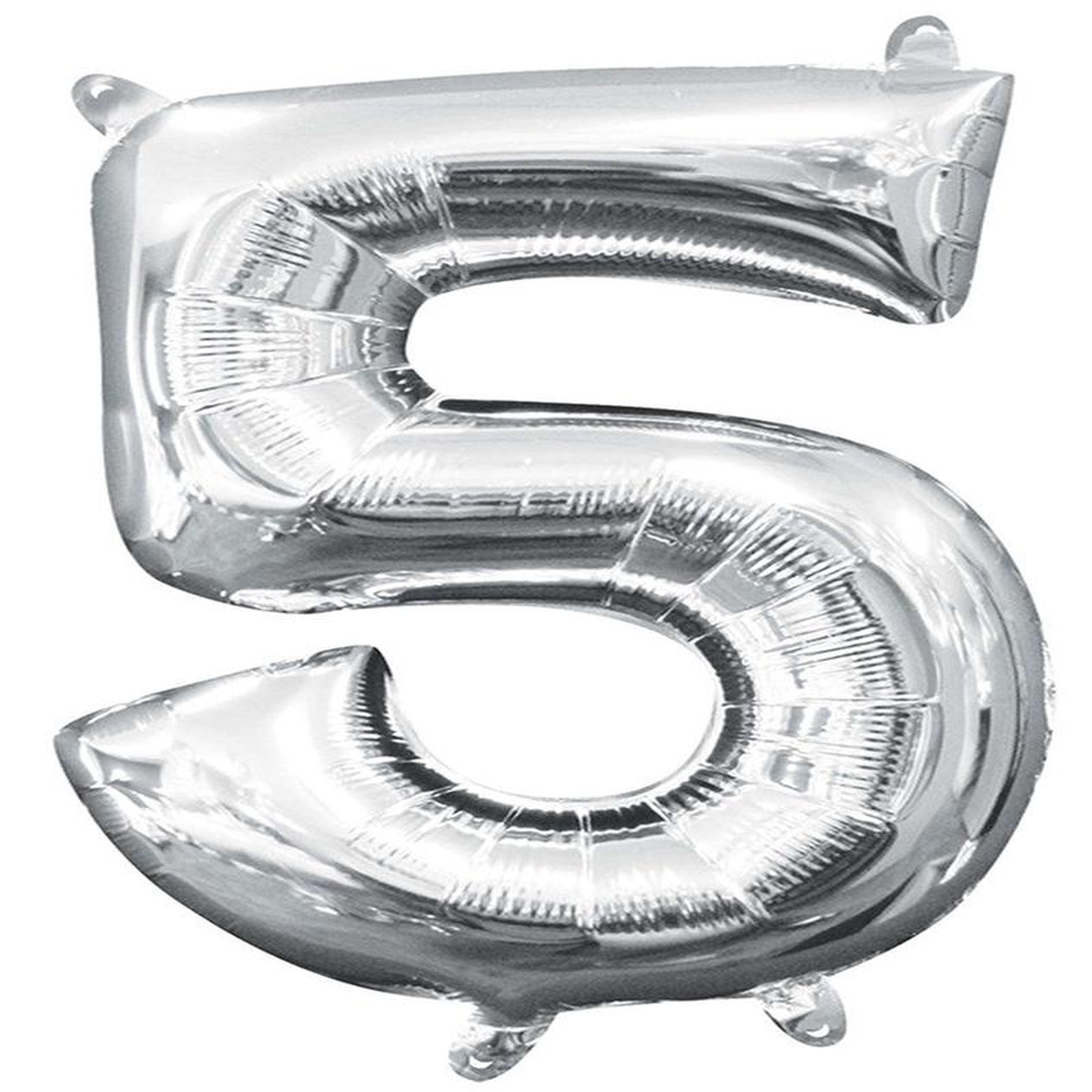 Balloon Air Filled Number 5 Silver 16 inch 1ct