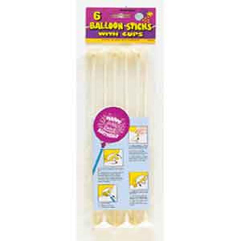 Balloon Stick and Cup 12 inch 6ct
