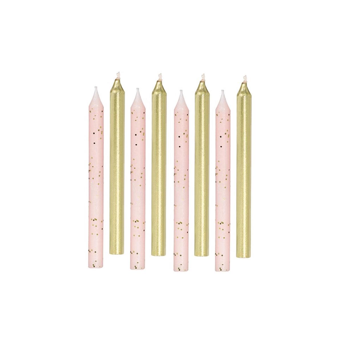 Glitter and Metallic Candles Gold 12ct