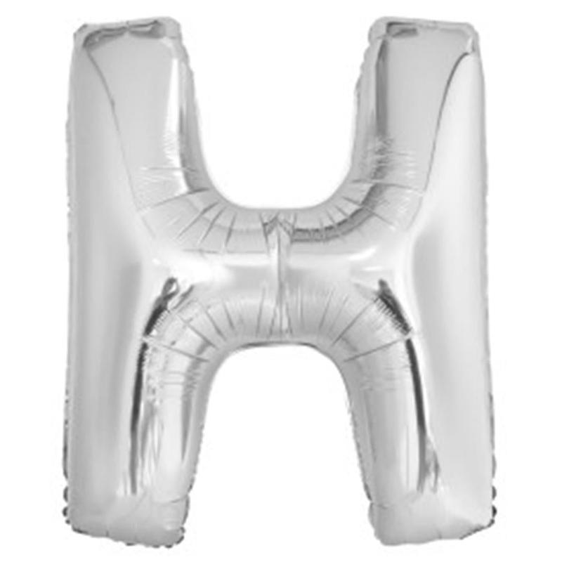 Jumbo Foil Letter Balloon 34 inch Silver H
