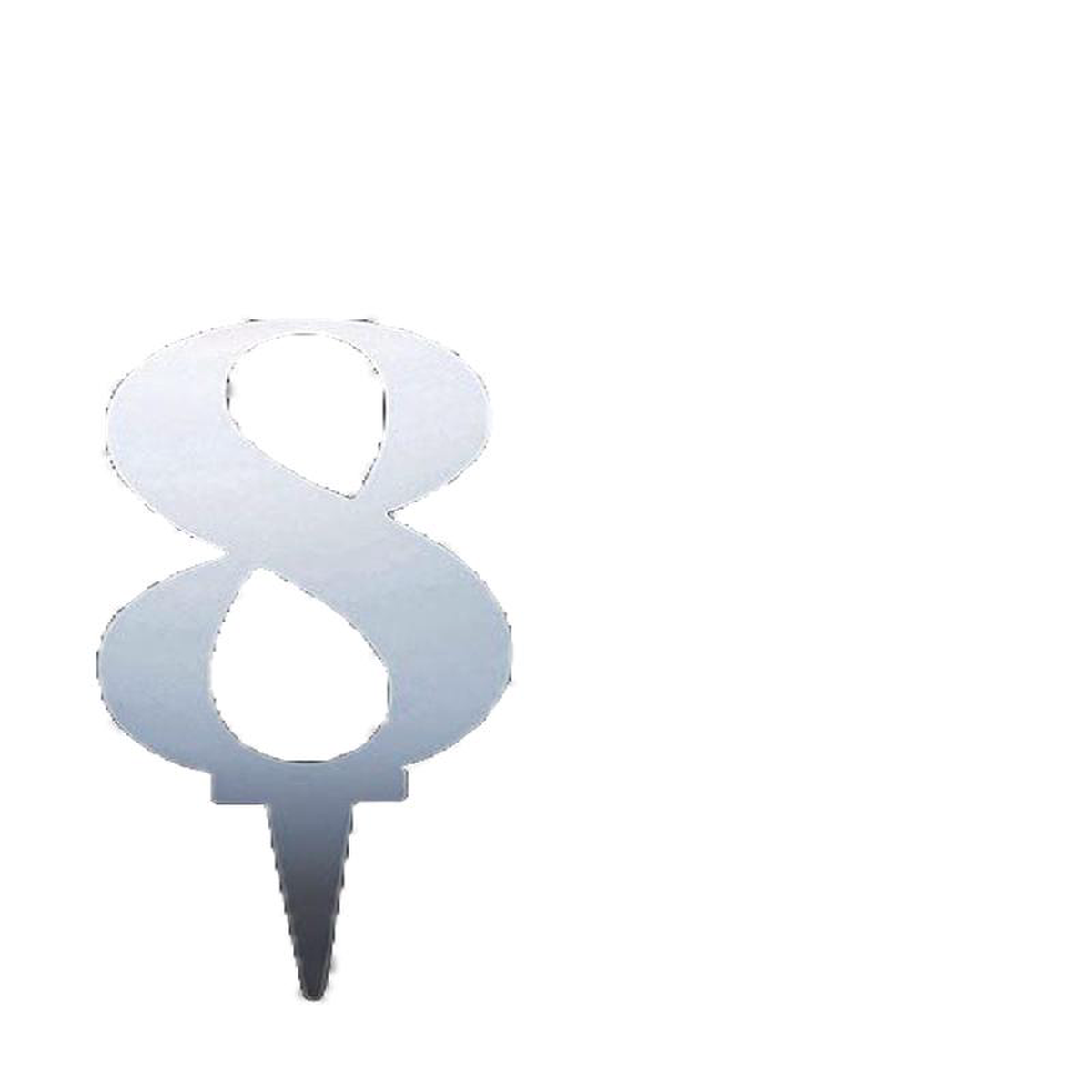 Mirror Acrylic Cake Topper no8 Silver