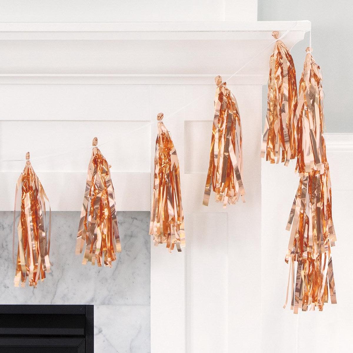 Rose Gold Foil Tassel Garland 9ft