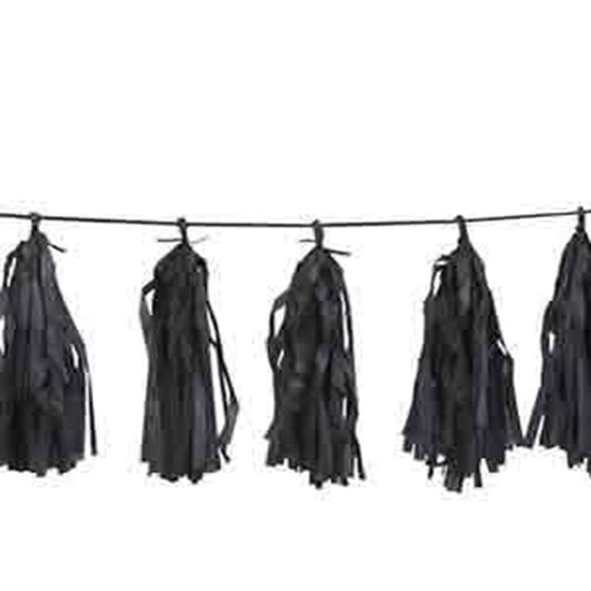 Tissue Tassel Garland 9ft 8211 Black