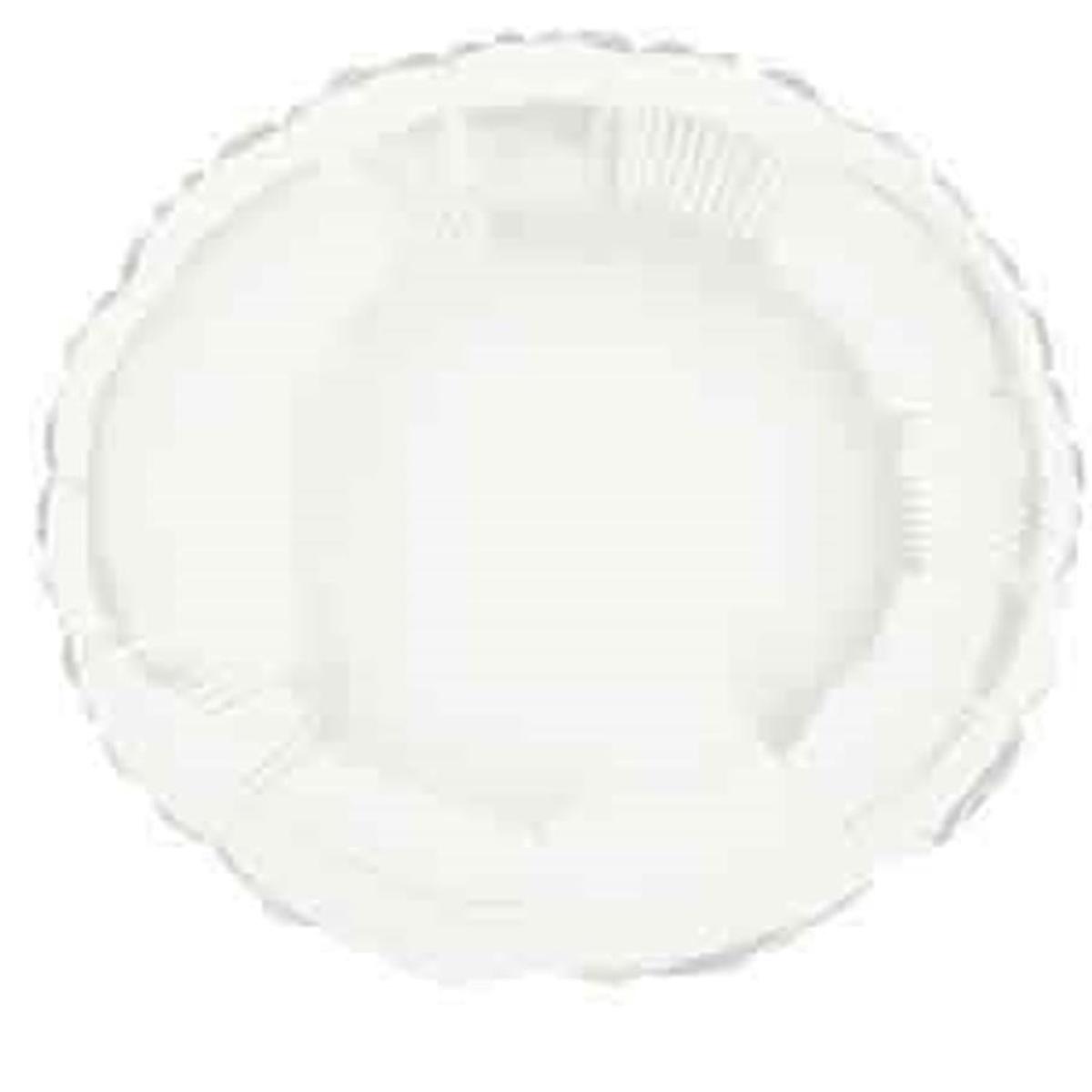 White Solid 18 inch Round Foil Balloon