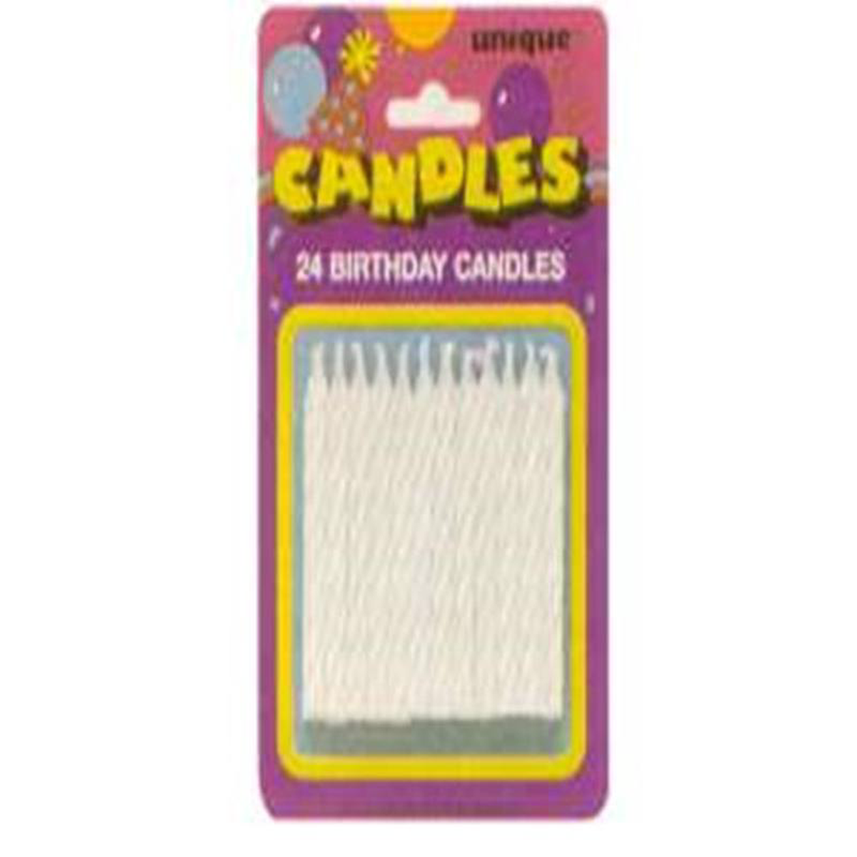White Spiral Birthday Candles 24ct