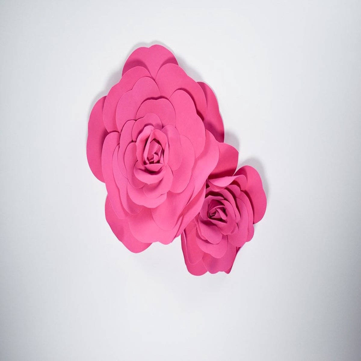 12in and 16in Decorative Wall Flowers-2pc/Set – Hot Pink