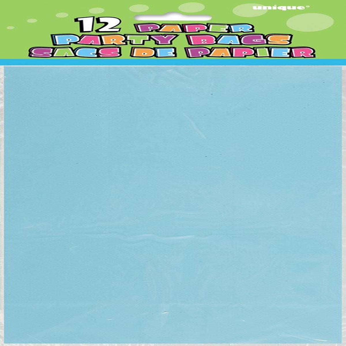 Baby Blue Paper Party Bags 12ct