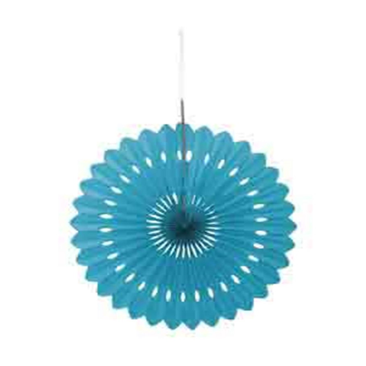 Caribbean Teal Solid 16″ Tissue Paper Fan