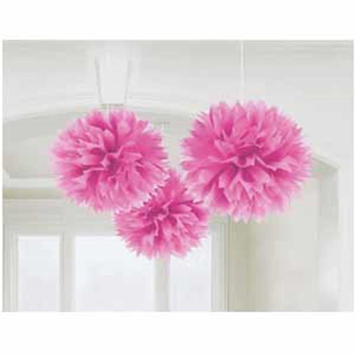 Fluffy Decoration Pink 16in 3ct