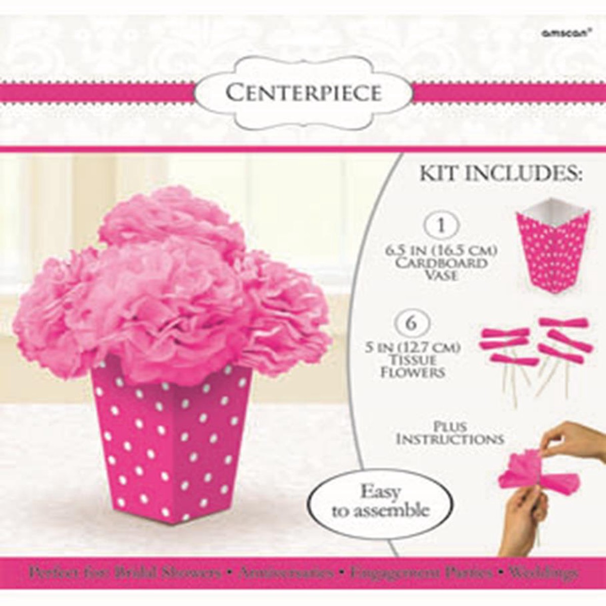 Fluffy Flower Centerpiece Bright Pink-Do