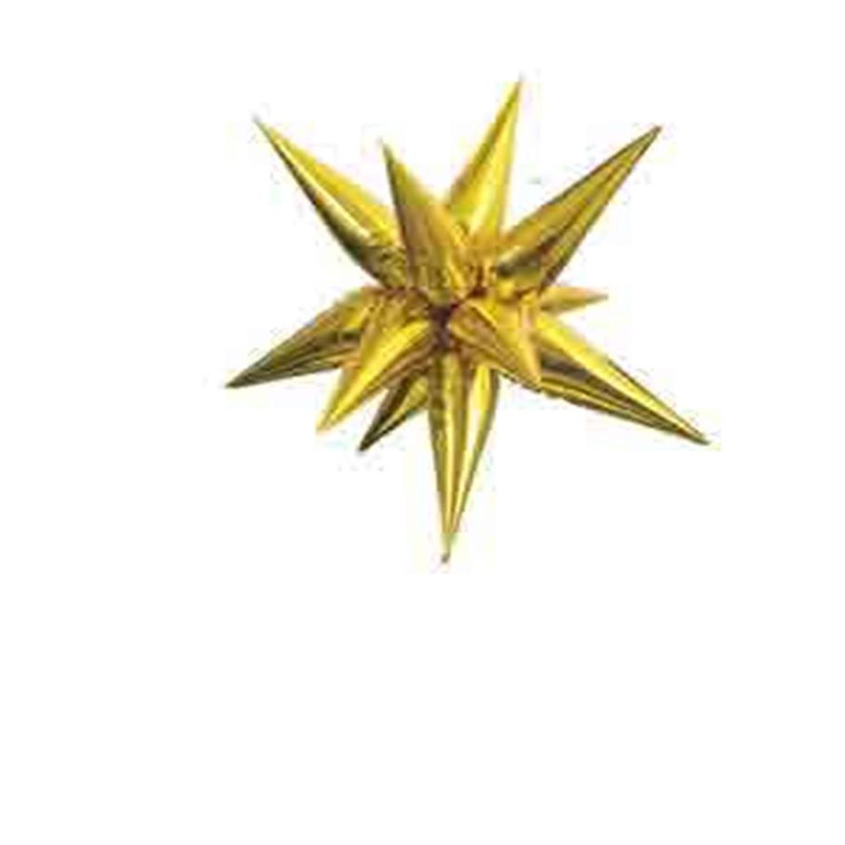 Gold 3D Star Burst Foil Balloon-Large