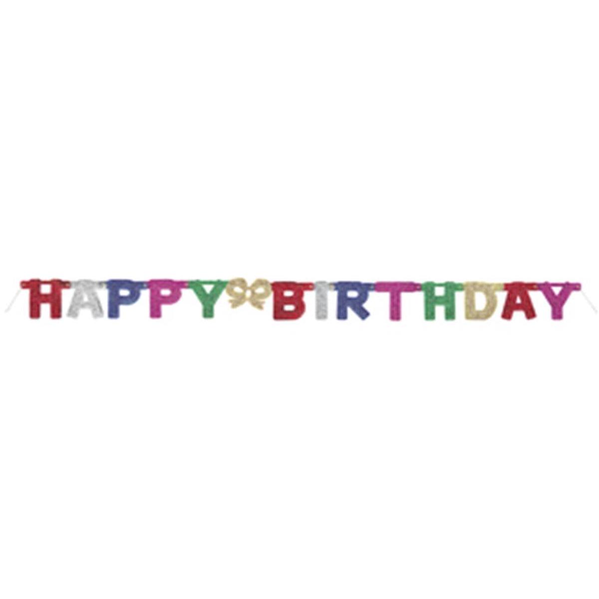 Happy Birthday Deluxe Glitter Jointed Banner