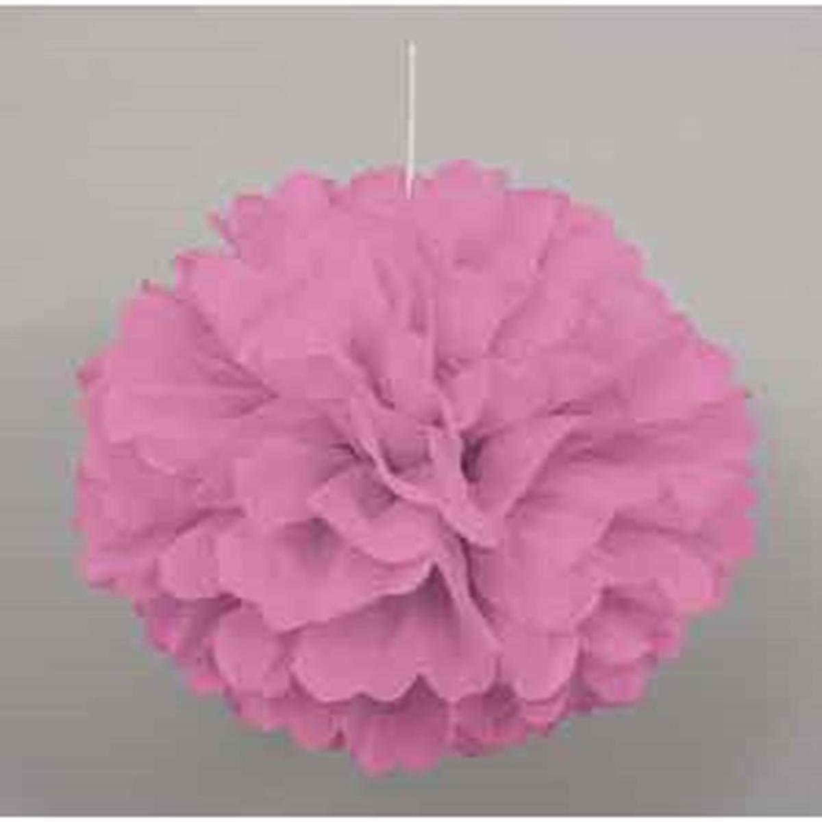 Hot Pink Solid 16  Hanging Tissue Pom Pom