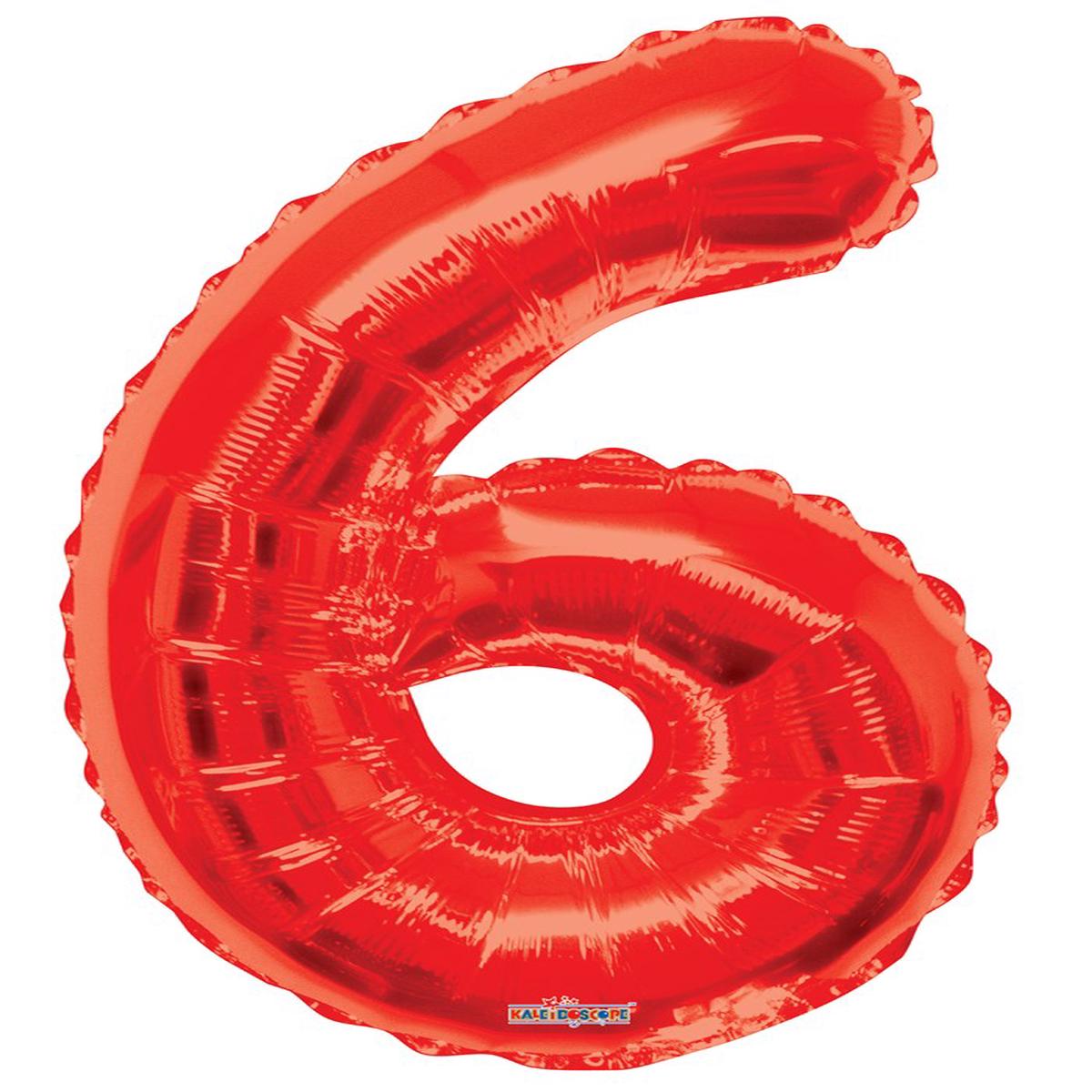 Jumbo Foil Number Balloon 34in Red – 6
