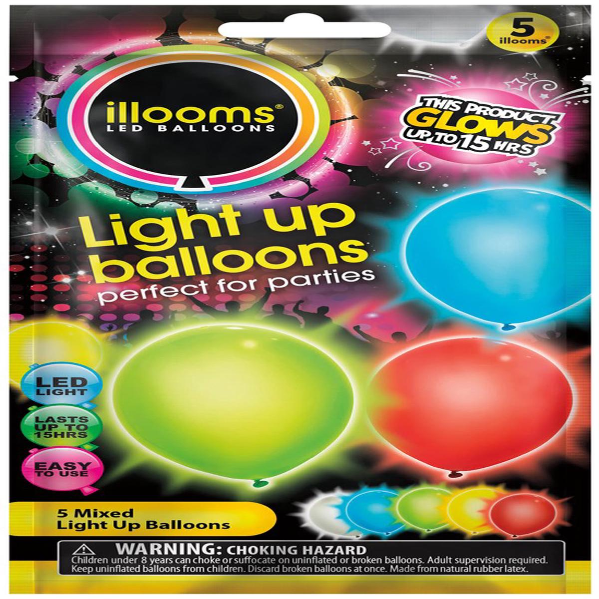 LED Balloon 5ct – Asst Bold