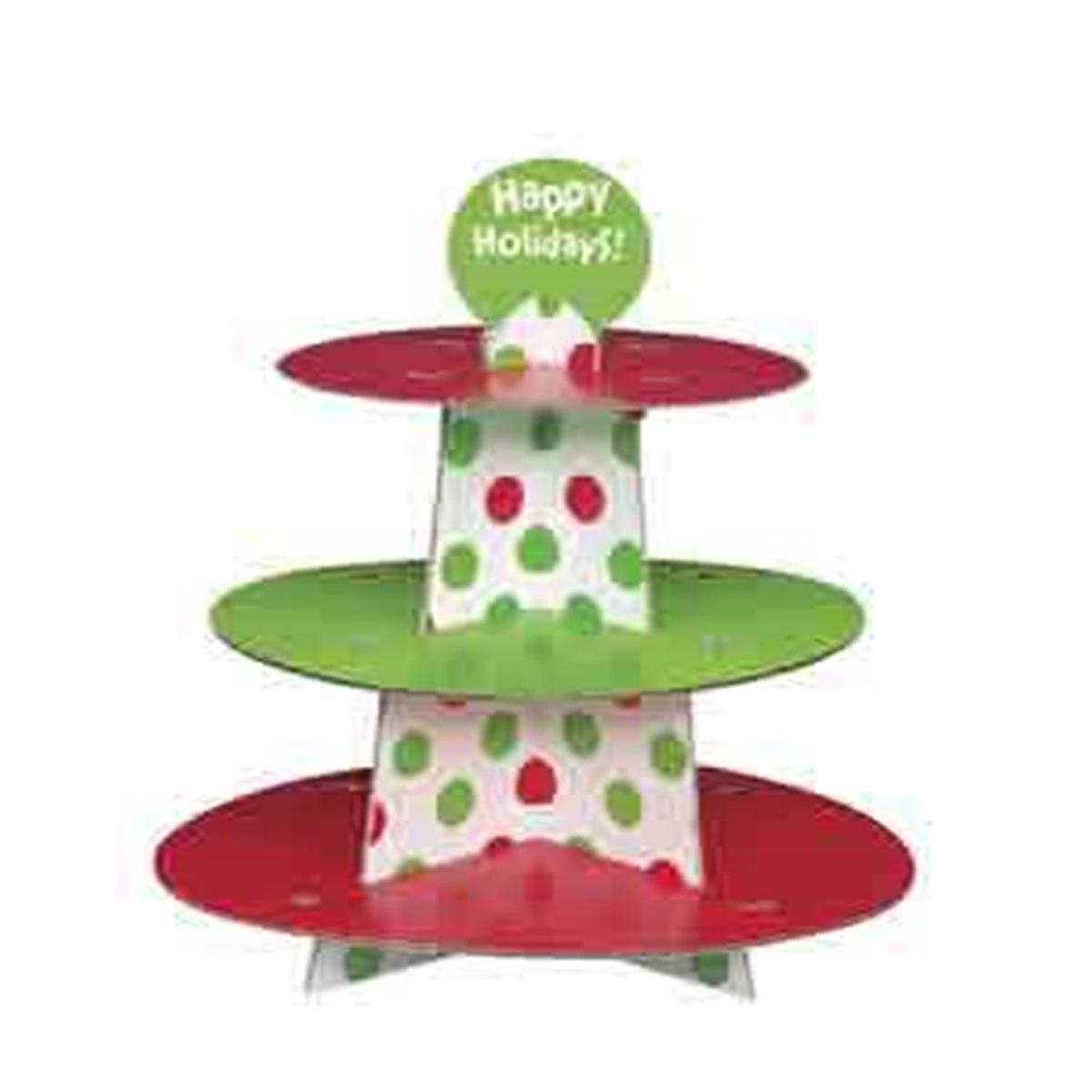 Red Green Dots Cupcke Stand