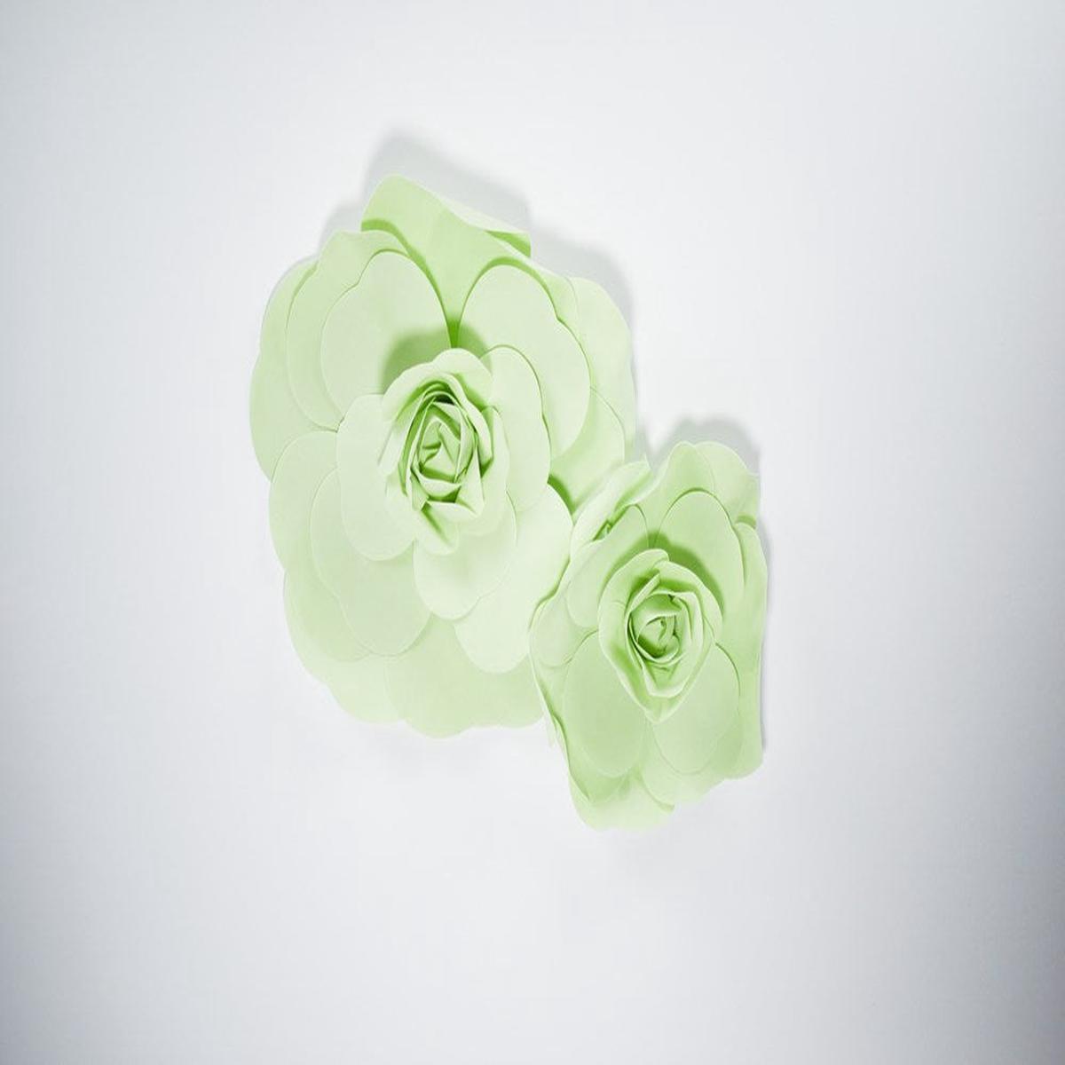 12in and 16in Decorative Wall Flowers-2pc/Set – Mint Green