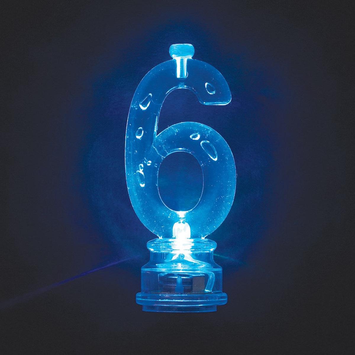 Flashing Birthday Candle No 6