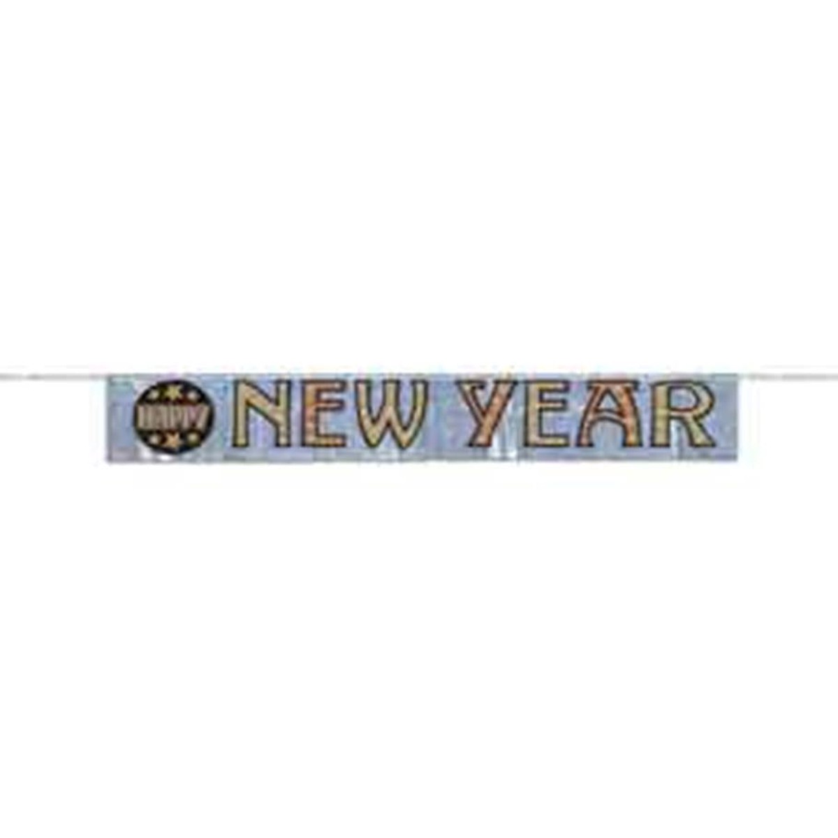 Foil New Years Stars Fringe Banner, 4.75 Ft