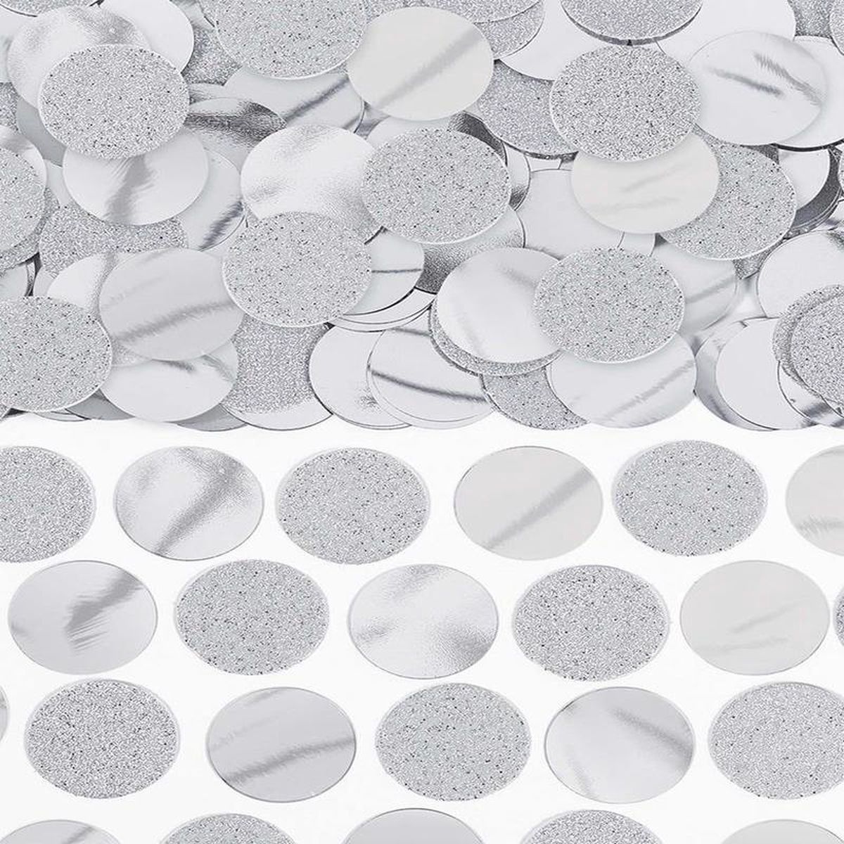 Glitter 038 Foil Circle Confetti Silver 1ct